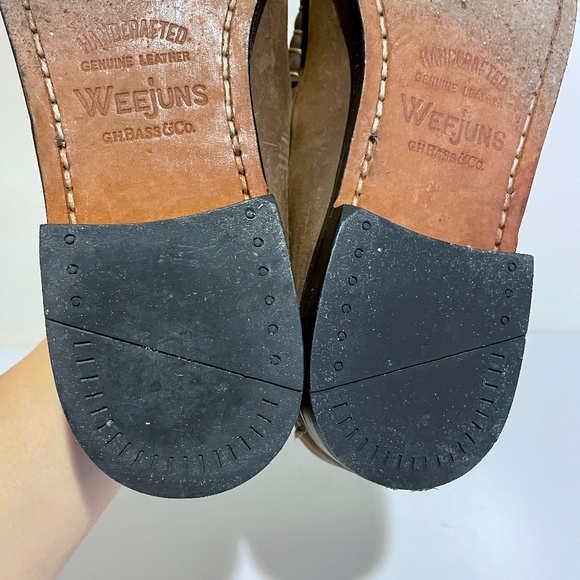 G.H. Bass Brown Leather & Camo Weejuns Penny Loafers Men's 8.5 D Shoes - Picture 8 of 16